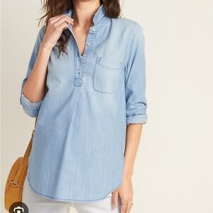 Maternity Chambray Popover Shirt